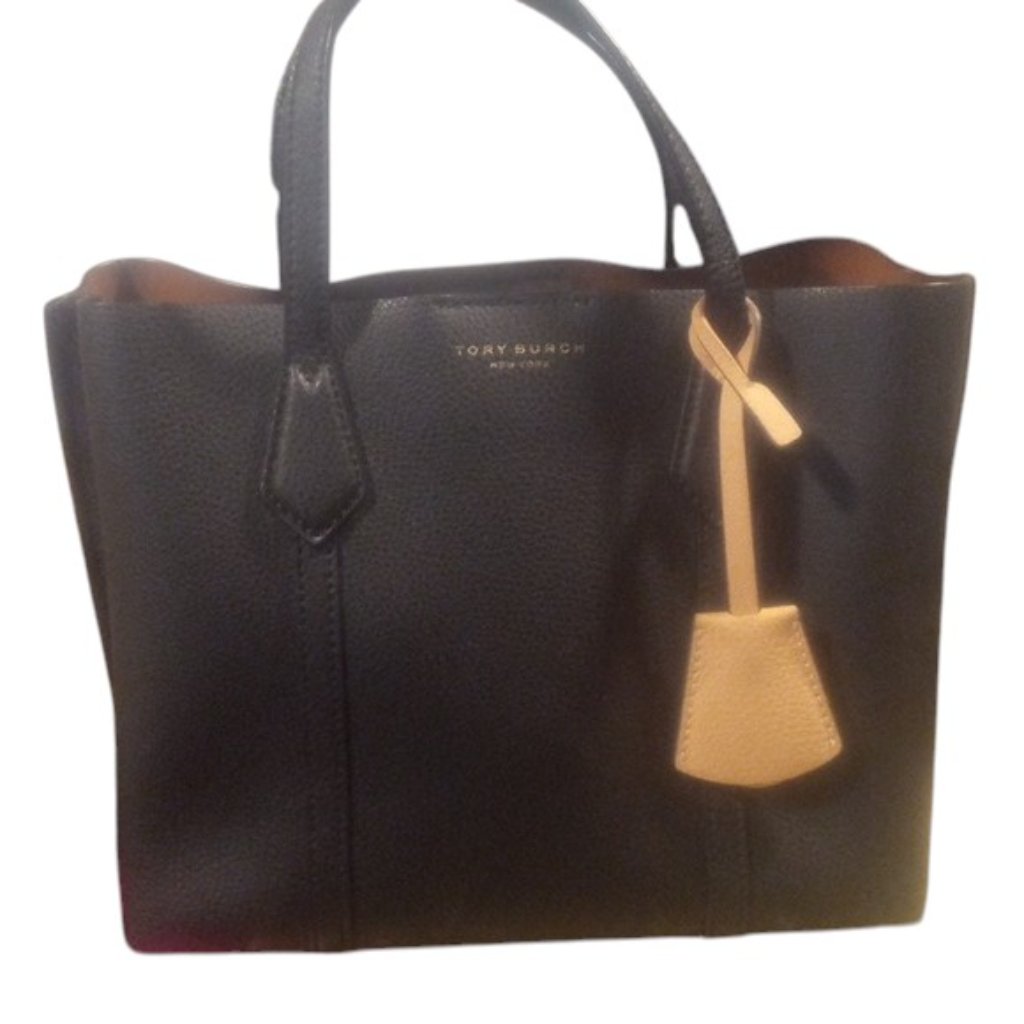 Tory Burch Black Small Leather Perry Tote Cross-Body & Top Handles Bag | Nwot
